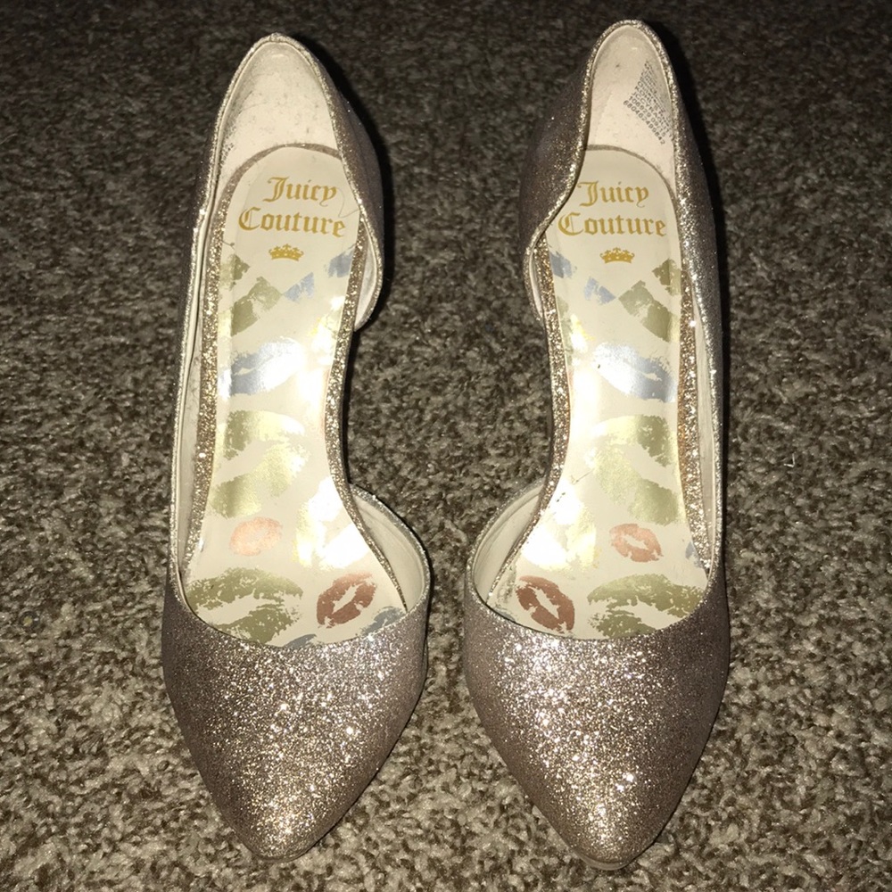 Juicy Couture Gold Glitter Stiletto Heels
